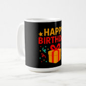 ハッピーバースデーケーキグラフィック コーヒーマグカップ (正面左)