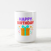 ハッピーバースデーケーキグラフィック コーヒーマグカップ (中央)