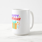 ハッピーバースデーケーキグラフィック コーヒーマグカップ (正面右)