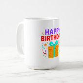 ハッピーバースデーケーキグラフィック コーヒーマグカップ (正面左)