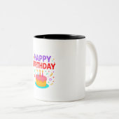 ハッピーバースデーケーキグラフィック ツートーンマグカップ (正面右)