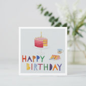 ハッピーバースデーケーキコラージュ カード (スタンド正面)