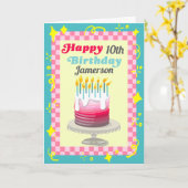 ハッピーバースデーケーキスタックのおもしろいカスタマイズ カード (黄色い花)