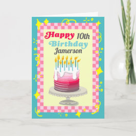 ハッピーバースデーケーキスタックのおもしろいカスタマイズ カード