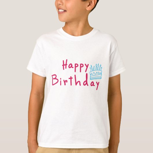 ハッピーバースデーケーキデザイン Tシャツ (正面)