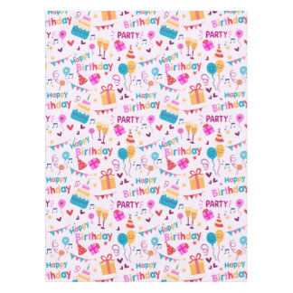 ハッピーバースデーケーキプリント テーブルクロス
