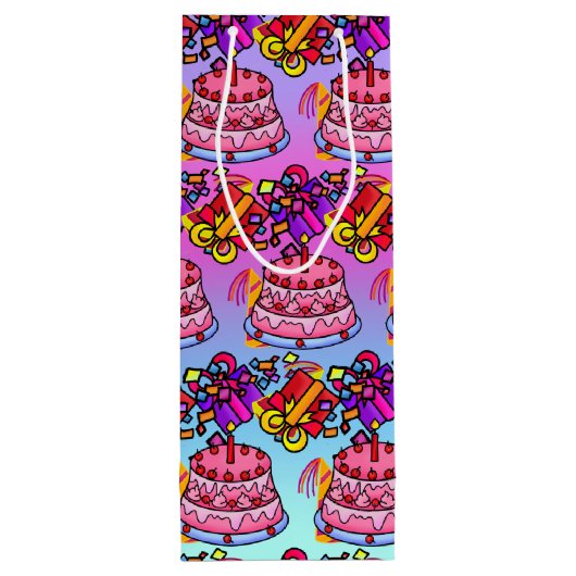 ハッピーバースデーケーキプレゼントパーティーワイン ワインギフトバッグ (裏面)