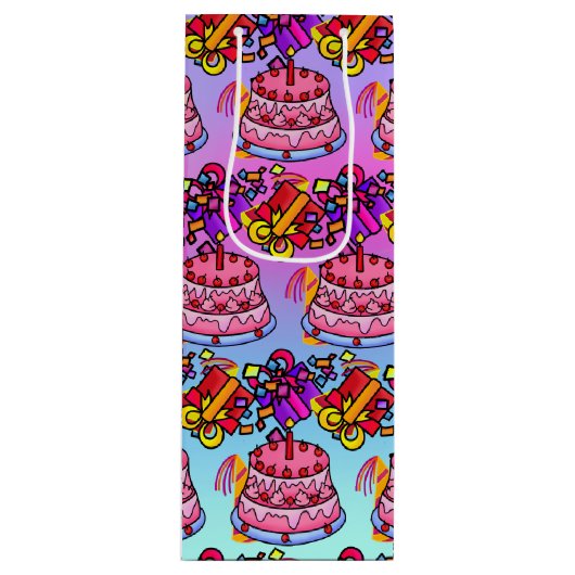 ハッピーバースデーケーキプレゼントパーティーワイン ワインギフトバッグ (正面)