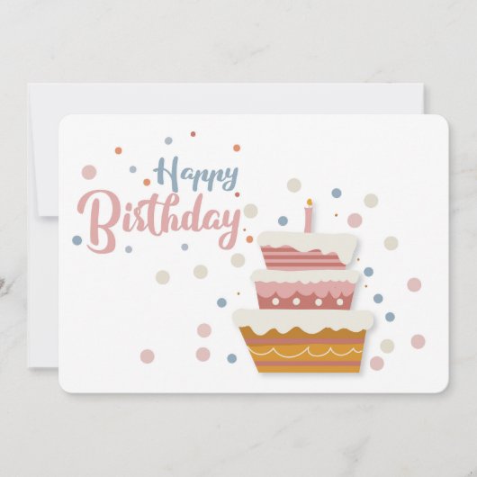 ハッピーバースデーケーキホリデーカード シーズンカード (正面)