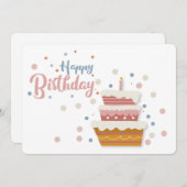 ハッピーバースデーケーキホリデーカード シーズンカード (正面/裏面)