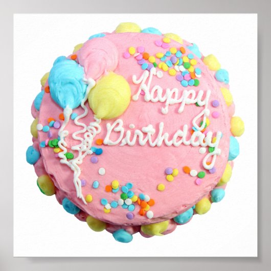 ハッピーバースデーケーキポスター ポスター (正面)