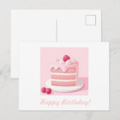 ハッピーバースデーケーキポストカード ポストカード (正面/裏面)