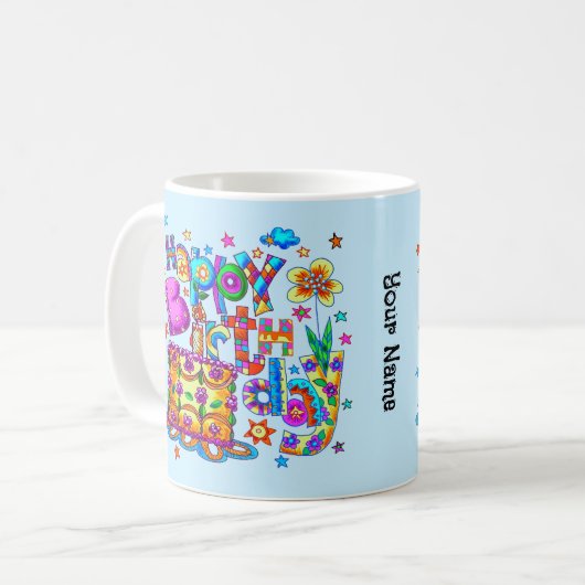 ハッピーバースデーケーキマグ コーヒーマグカップ (正面左)