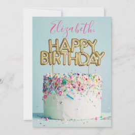 ハッピーバースデーケーキモノグラム名 シーズンカード