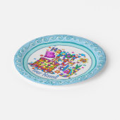 ハッピーバースデーケーキ名前をカスタムするプレート ペーパープレート (アングル)