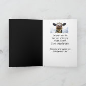 ハッピーバースデーケーキ嗅ぎ牛のおもしろいユーモア カード (内部)
