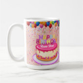 ハッピーバースデーケーキ風船と紙吹雪 コーヒーマグカップ (左)