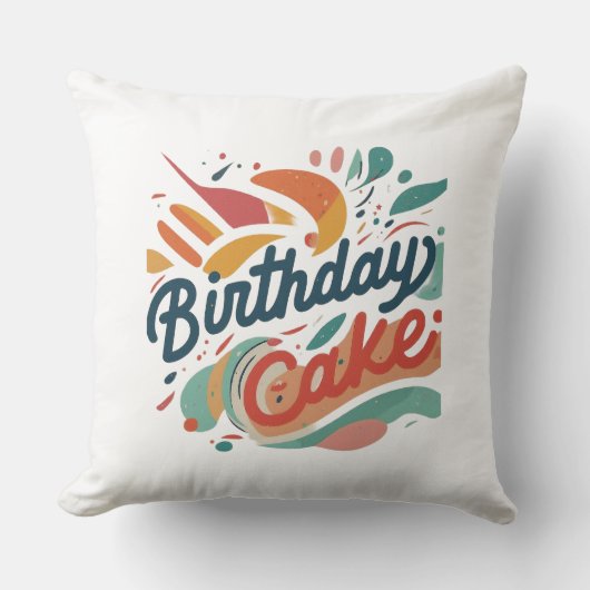 ハッピーバースデーケーキ20x20 クッション (正面)
