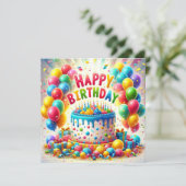 ハッピーバースデーケーキ カード (スタンド正面)