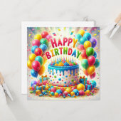 ハッピーバースデーケーキ カード (正面/裏面インサイチュ)