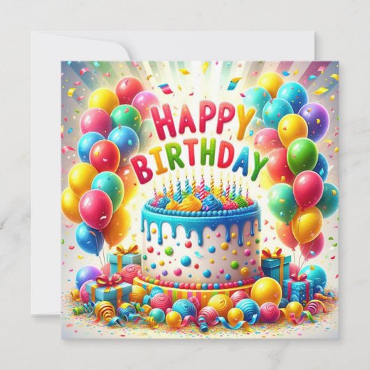 ハッピーバースデーケーキ カード (正面)