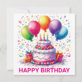 ハッピーバースデーケーキ カード (正面)