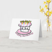 ハッピーバースデーケーキ カード (黄色い花)