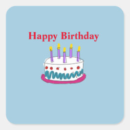 ハッピーバースデーケーキ スクエアシール