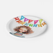 ハッピーバースデーケーキ ペーパープレート (アングル)