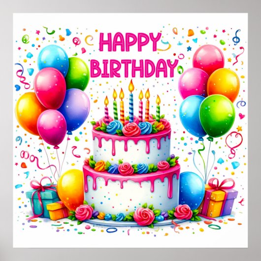 ハッピーバースデーケーキ ポスター (正面)
