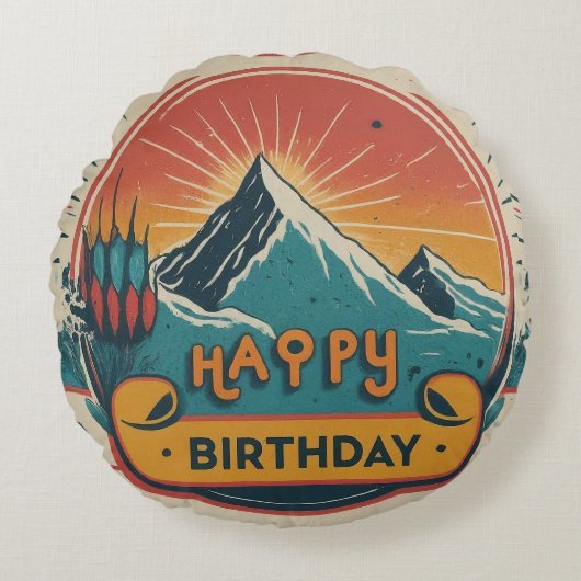 ハッピーバースデーケーキ ラウンドクッション (正面)