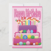 ハッピーバースデーケーキ 招待状 (正面)