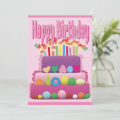 ハッピーバースデーケーキ 招待状 (スタンド正面)