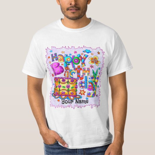 ハッピーバースデーケーキTシャツ Tシャツ (正面)