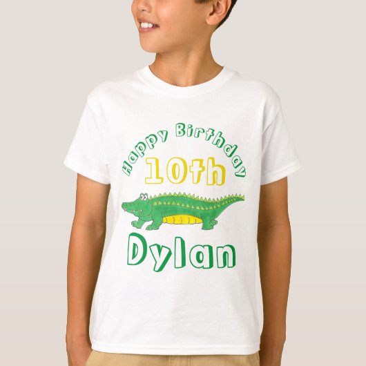 ハッピーバースデーゲーターアリゲータークロコダイル Tシャツ (正面)