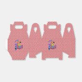 ハッピーバースデーゲーブルビーフボックスレッド市松模様に フェイバーボックス (折り畳みなし)