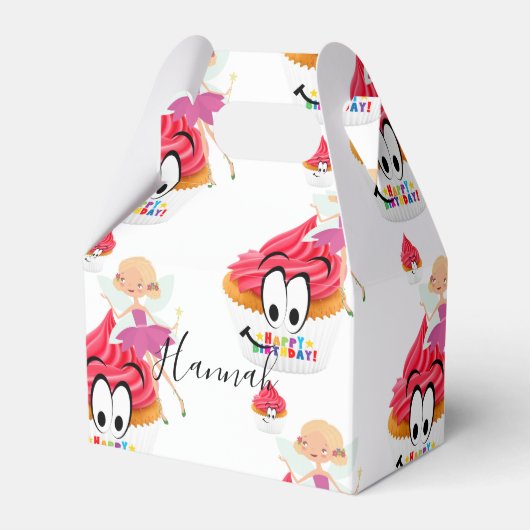 ハッピーバースデーゲーブルビーフボックス妖精カップケーキ フェイバーボックス (正面サイド)