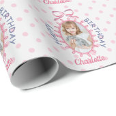 ハッピーバースデーコケットカスタムボウ写真名 ラッピングペーパー (ロールコーナー)