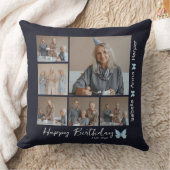 ハッピーバースデーコラージュ写真装飾用クッション クッション (ブランケット)