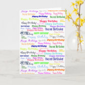 ハッピーバースデーコラージュ カード (黄色い花)