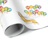 ハッピーバースデーコルギラッピング紙 ラッピングペーパー (ロールコーナー)