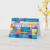 ハッピーバースデーコンピュータギーク カード (黄色い花)