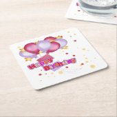 ハッピーバースデーコースター スクエアペーパーコースター (アングル)