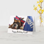 ハッピーバースデーコーチ応援ボクサーのグリーティングカード カード (黄色い花)