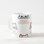 「ハッピーバースデーコーヒーマグ – スターへのフェスティバル方法 コーヒーマグカップ (正面左)