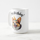 ハッピーバースデーコーンコルギ コーヒーマグカップ (正面左)