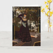 ハッピーバースデーゴシックガールとギタースペインのsty カード (黄色い花)