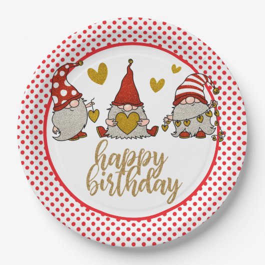 ハッピーバースデーゴメス紙プレート ペーパープレート (正面)