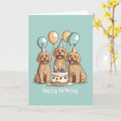 ハッピーバースデーゴルデンドルドッグス カード (黄色い花)