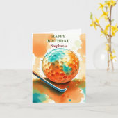 ハッピーバースデーゴルフ用打球水 カード (黄色い花)